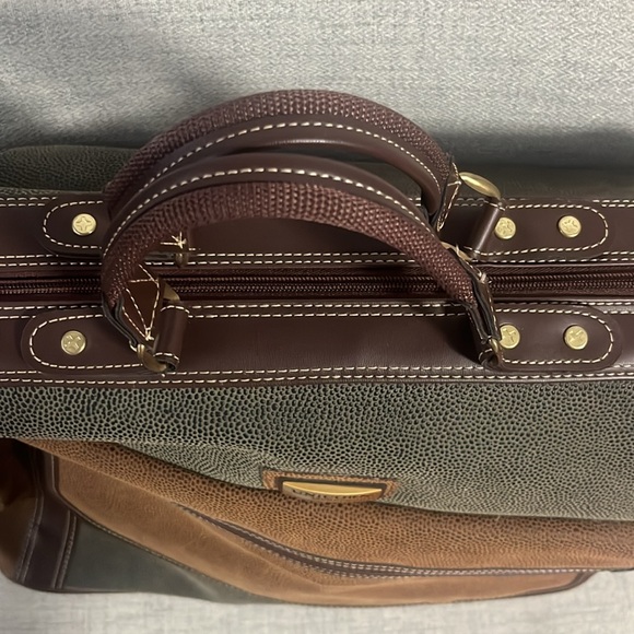 Unicorn London brown and green travel bag with gold hardware - Picture 4 of 8